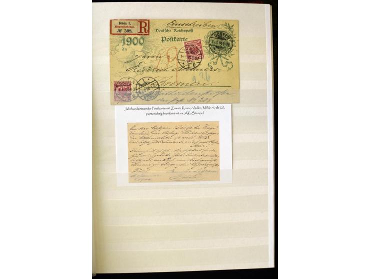 1900, hochinteressante Spezial-Sammlung "Germania Reichspost" bis 80 Pfg. inkl. der Aufdruck-Ausgaben bei den Auslandspostämt