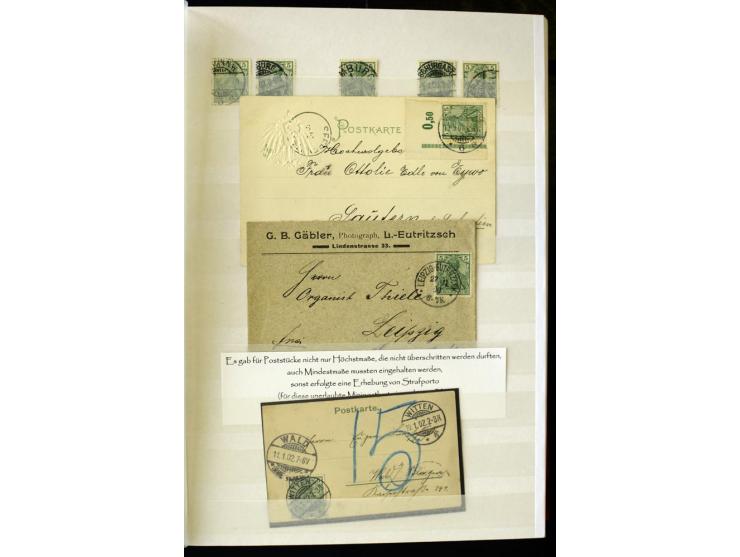 1900, hochinteressante Spezial-Sammlung "Germania Reichspost" bis 80 Pfg. inkl. der Aufdruck-Ausgaben bei den Auslandspostämt