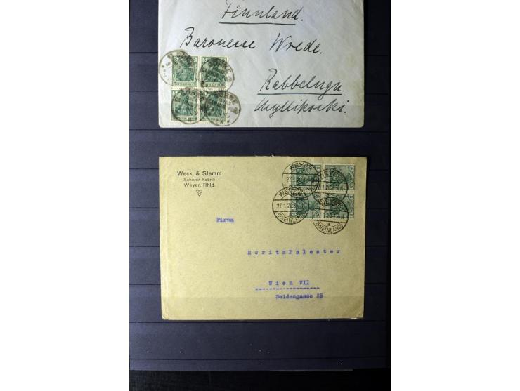 1905/1918, umfangreiche Spezial-Sammlung "Germania Friedens- und Kriegsdrucke" der Wertstufen 2-80 Pfg. inkl. der Aufdruckaus