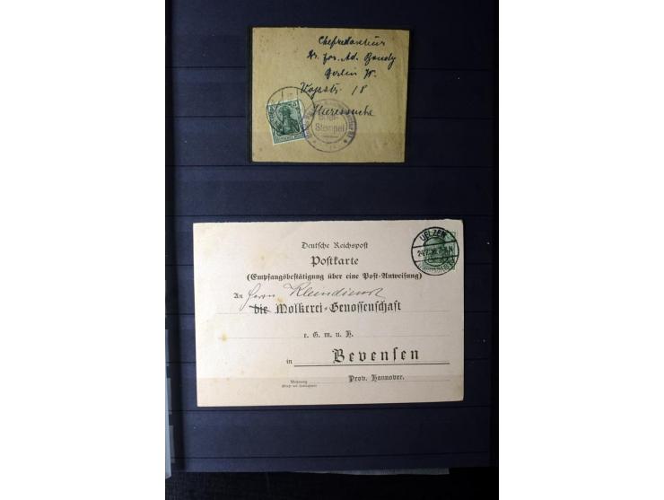 1905/1918, umfangreiche Spezial-Sammlung "Germania Friedens- und Kriegsdrucke" der Wertstufen 2-80 Pfg. inkl. der Aufdruckaus