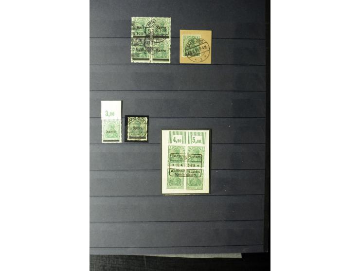 1905/1918, umfangreiche Spezial-Sammlung "Germania Friedens- und Kriegsdrucke" der Wertstufen 2-80 Pfg. inkl. der Aufdruckaus