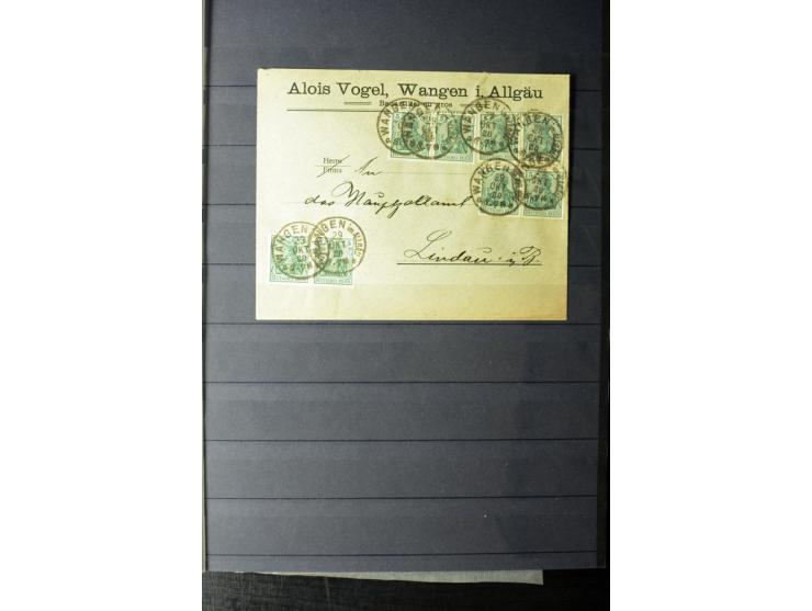 1905/1918, umfangreiche Spezial-Sammlung "Germania Friedens- und Kriegsdrucke" der Wertstufen 2-80 Pfg. inkl. der Aufdruckaus