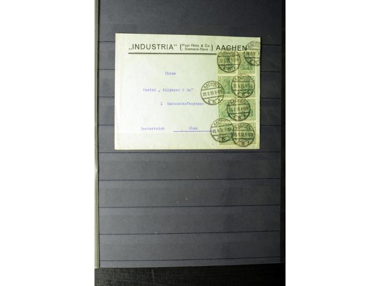 1905/1918, umfangreiche Spezial-Sammlung "Germania Friedens- und Kriegsdrucke" der Wertstufen 2-80 Pfg. inkl. der Aufdruckaus