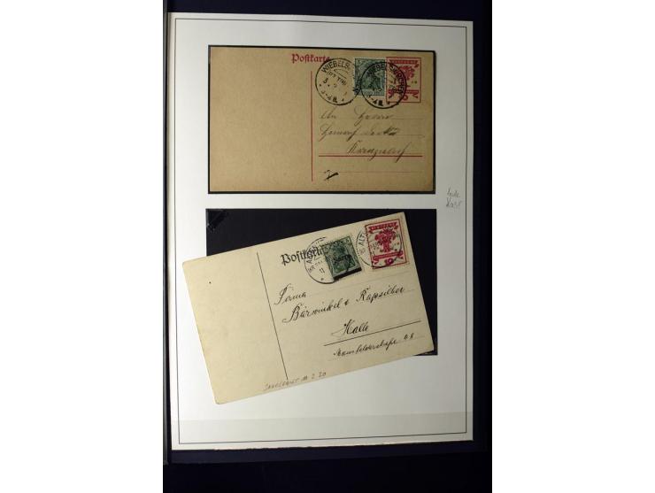 1905/1918, umfangreiche Spezial-Sammlung "Germania Friedens- und Kriegsdrucke" der Wertstufen 2-80 Pfg. inkl. der Aufdruckaus