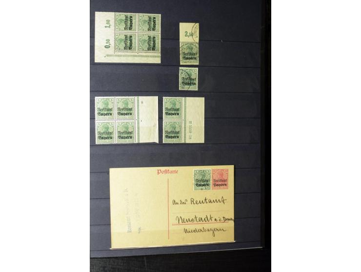 1905/1918, umfangreiche Spezial-Sammlung "Germania Friedens- und Kriegsdrucke" der Wertstufen 2-80 Pfg. inkl. der Aufdruckaus