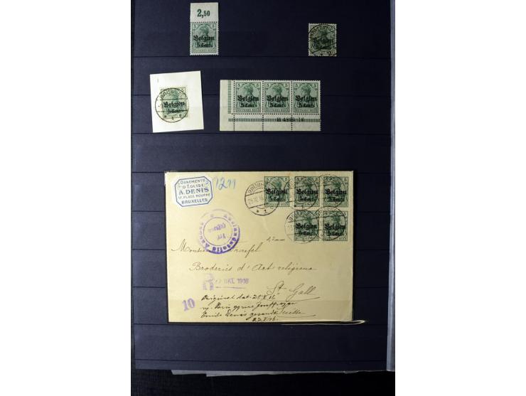 1905/1918, umfangreiche Spezial-Sammlung "Germania Friedens- und Kriegsdrucke" der Wertstufen 2-80 Pfg. inkl. der Aufdruckaus