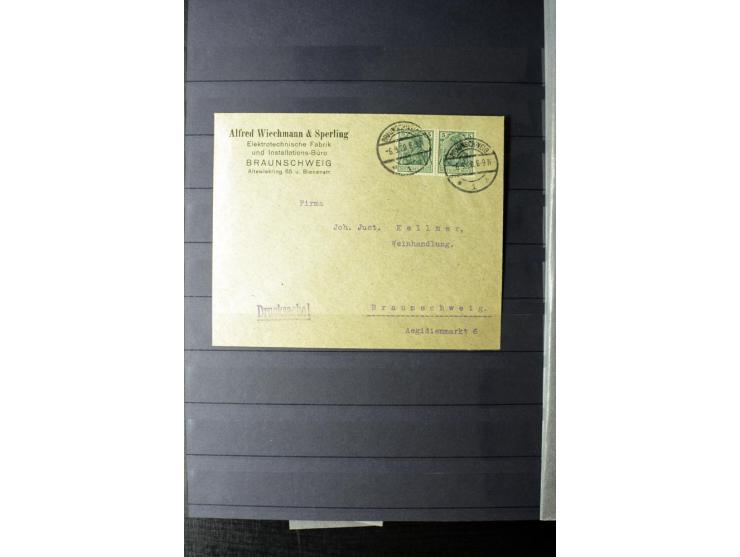 1905/1918, umfangreiche Spezial-Sammlung "Germania Friedens- und Kriegsdrucke" der Wertstufen 2-80 Pfg. inkl. der Aufdruckaus
