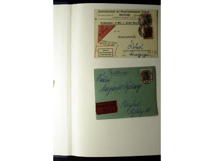 1905/1918, umfangreiche Spezial-Sammlung "Germania Friedens- und Kriegsdrucke" der Wertstufen 2-80 Pfg. inkl. der Aufdruckaus
