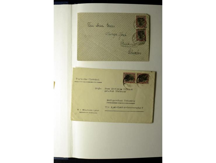1905/1918, umfangreiche Spezial-Sammlung "Germania Friedens- und Kriegsdrucke" der Wertstufen 2-80 Pfg. inkl. der Aufdruckaus