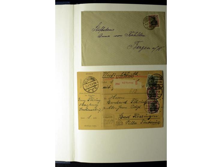 1905/1918, umfangreiche Spezial-Sammlung "Germania Friedens- und Kriegsdrucke" der Wertstufen 2-80 Pfg. inkl. der Aufdruckaus