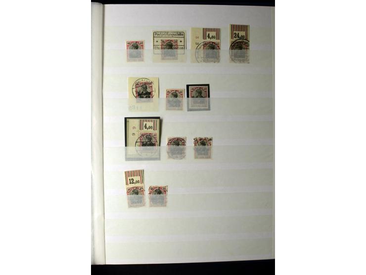 1905/1918, umfangreiche Spezial-Sammlung "Germania Friedens- und Kriegsdrucke" der Wertstufen 2-80 Pfg. inkl. der Aufdruckaus