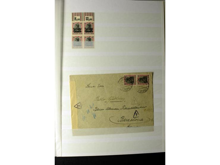 1905/1918, umfangreiche Spezial-Sammlung "Germania Friedens- und Kriegsdrucke" der Wertstufen 2-80 Pfg. inkl. der Aufdruckaus