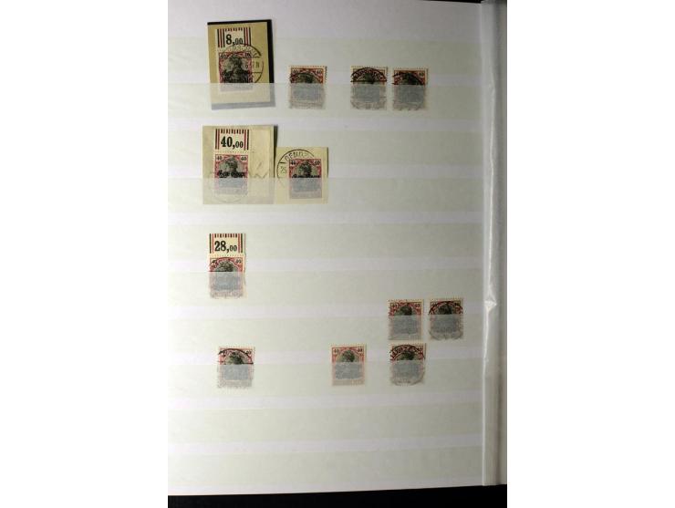1905/1918, umfangreiche Spezial-Sammlung "Germania Friedens- und Kriegsdrucke" der Wertstufen 2-80 Pfg. inkl. der Aufdruckaus
