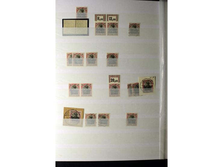 1905/1918, umfangreiche Spezial-Sammlung "Germania Friedens- und Kriegsdrucke" der Wertstufen 2-80 Pfg. inkl. der Aufdruckaus