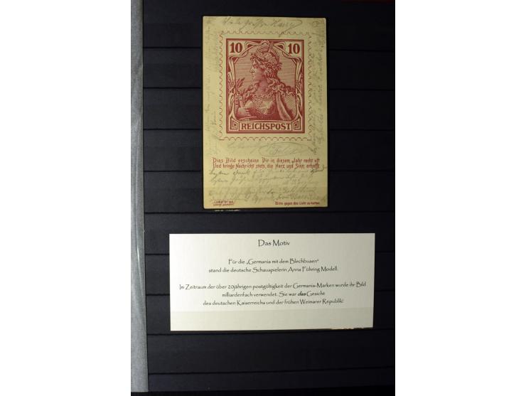 1905/1918, umfangreiche Spezial-Sammlung "Germania Friedens- und Kriegsdrucke" der Wertstufen 2-80 Pfg. inkl. der Aufdruckaus