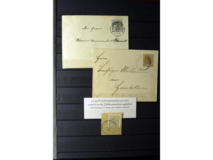 1905/1918, umfangreiche Spezial-Sammlung "Germania Friedens- und Kriegsdrucke" der Wertstufen 2-80 Pfg. inkl. der Aufdruckaus