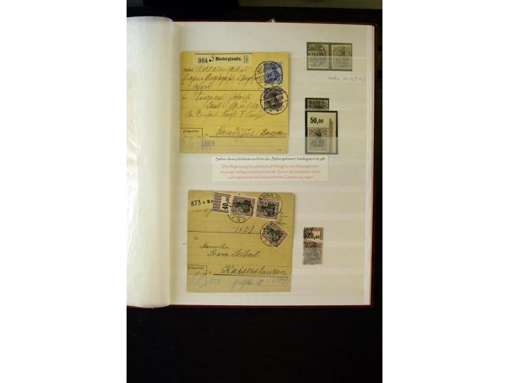 1905/1918, umfangreiche Spezial-Sammlung "Germania Friedens- und Kriegsdrucke" der Wertstufen 2-80 Pfg. inkl. der Aufdruckaus