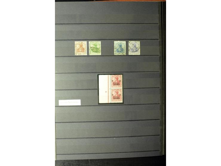 1905/1918, umfangreiche Spezial-Sammlung "Germania Friedens- und Kriegsdrucke" der Wertstufen 2-80 Pfg. inkl. der Aufdruckaus