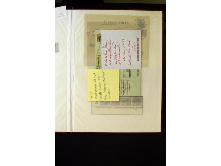 1905/1918, umfangreiche Spezial-Sammlung "Germania Friedens- und Kriegsdrucke" der Wertstufen 2-80 Pfg. inkl. der Aufdruckaus