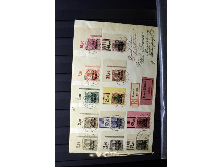 1905/1918, umfangreiche Spezial-Sammlung "Germania Friedens- und Kriegsdrucke" der Wertstufen 2-80 Pfg. inkl. der Aufdruckaus