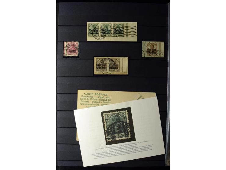 1905/1918, umfangreiche Spezial-Sammlung "Germania Friedens- und Kriegsdrucke" der Wertstufen 2-80 Pfg. inkl. der Aufdruckaus