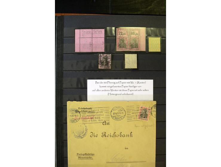1905/1918, umfangreiche Spezial-Sammlung "Germania Friedens- und Kriegsdrucke" der Wertstufen 2-80 Pfg. inkl. der Aufdruckaus