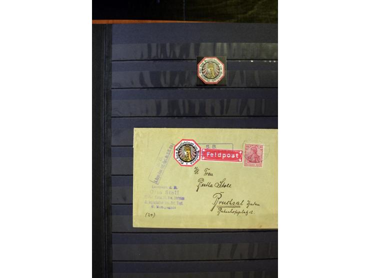 1905/1918, umfangreiche Spezial-Sammlung "Germania Friedens- und Kriegsdrucke" der Wertstufen 2-80 Pfg. inkl. der Aufdruckaus