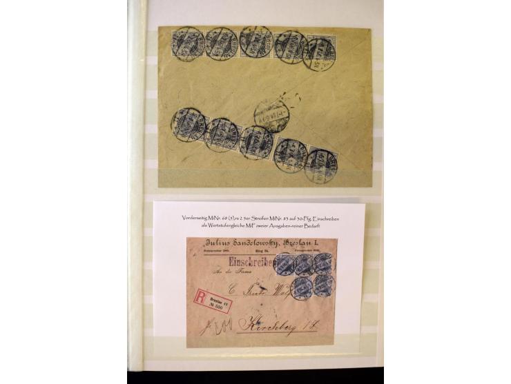 1905/1918, umfangreiche Spezial-Sammlung "Germania Friedens- und Kriegsdrucke" der Wertstufen 2-80 Pfg. inkl. der Aufdruckaus