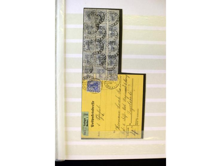 1905/1918, umfangreiche Spezial-Sammlung "Germania Friedens- und Kriegsdrucke" der Wertstufen 2-80 Pfg. inkl. der Aufdruckaus