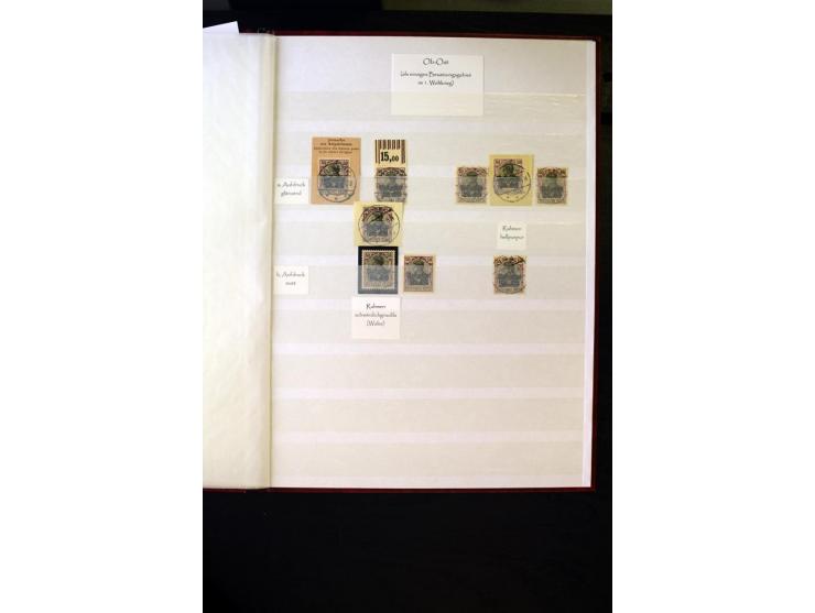 1905/1918, umfangreiche Spezial-Sammlung "Germania Friedens- und Kriegsdrucke" der Wertstufen 2-80 Pfg. inkl. der Aufdruckaus