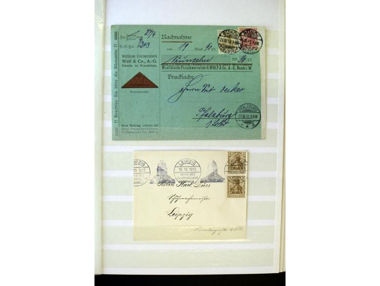 1905/1918, umfangreiche Spezial-Sammlung "Germania Friedens- und Kriegsdrucke" der Wertstufen 2-80 Pfg. inkl. der Aufdruckaus
