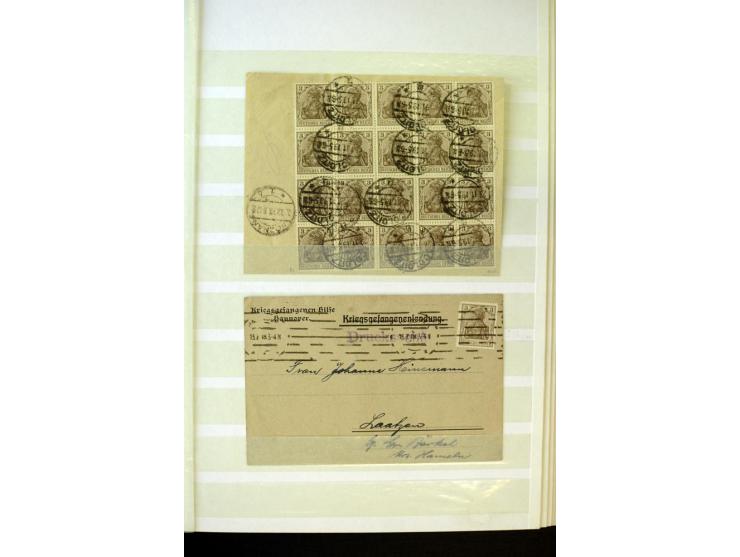 1905/1918, umfangreiche Spezial-Sammlung "Germania Friedens- und Kriegsdrucke" der Wertstufen 2-80 Pfg. inkl. der Aufdruckaus