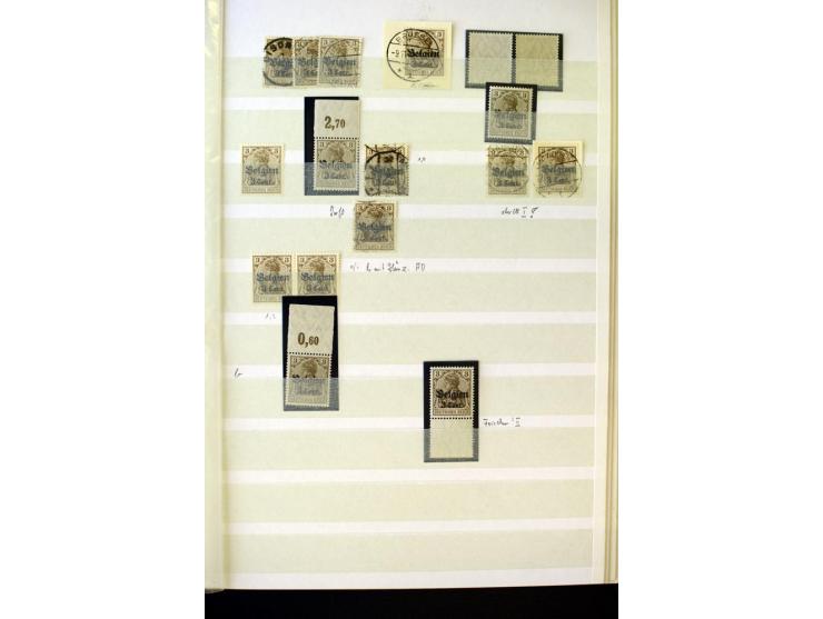 1905/1918, umfangreiche Spezial-Sammlung "Germania Friedens- und Kriegsdrucke" der Wertstufen 2-80 Pfg. inkl. der Aufdruckaus