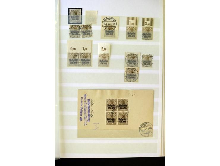 1905/1918, umfangreiche Spezial-Sammlung "Germania Friedens- und Kriegsdrucke" der Wertstufen 2-80 Pfg. inkl. der Aufdruckaus