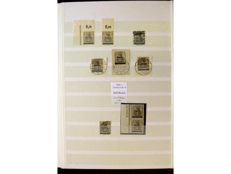 1905/1918, umfangreiche Spezial-Sammlung "Germania Friedens- und Kriegsdrucke" der Wertstufen 2-80 Pfg. inkl. der Aufdruckaus