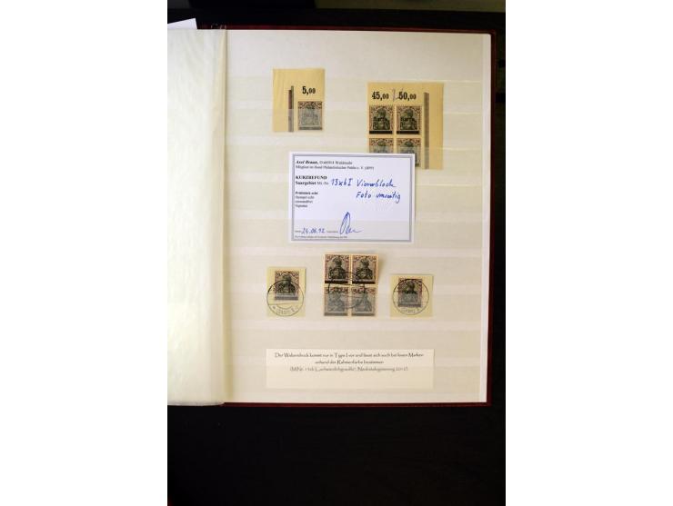 1905/1918, umfangreiche Spezial-Sammlung "Germania Friedens- und Kriegsdrucke" der Wertstufen 2-80 Pfg. inkl. der Aufdruckaus
