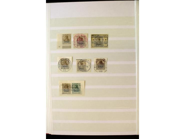 1905/1918, umfangreiche Spezial-Sammlung "Germania Friedens- und Kriegsdrucke" der Wertstufen 2-80 Pfg. inkl. der Aufdruckaus