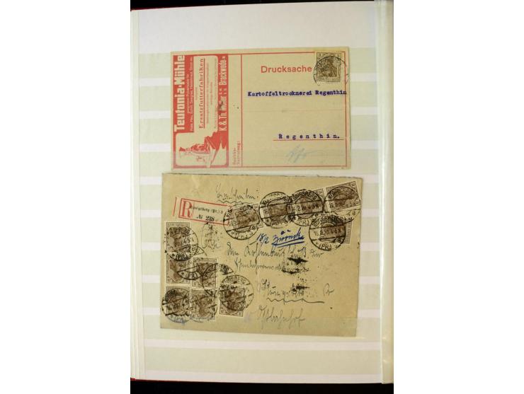 1905/1918, umfangreiche Spezial-Sammlung "Germania Friedens- und Kriegsdrucke" der Wertstufen 2-80 Pfg. inkl. der Aufdruckaus