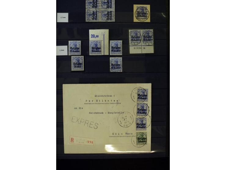1905/1918, umfangreiche Spezial-Sammlung "Germania Friedens- und Kriegsdrucke" der Wertstufen 2-80 Pfg. inkl. der Aufdruckaus