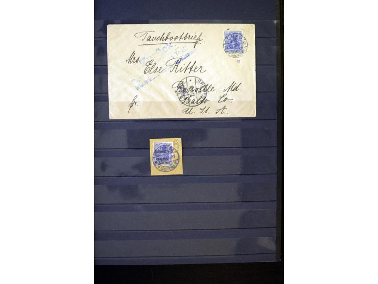 1905/1918, umfangreiche Spezial-Sammlung "Germania Friedens- und Kriegsdrucke" der Wertstufen 2-80 Pfg. inkl. der Aufdruckaus