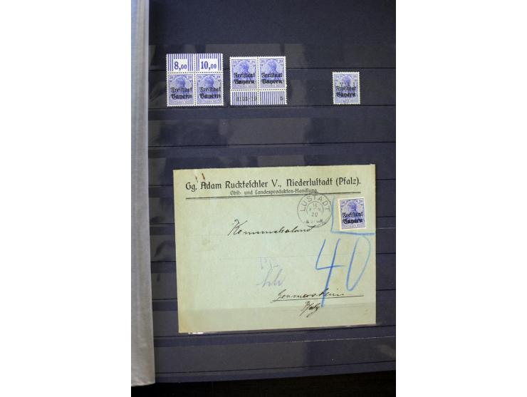 1905/1918, umfangreiche Spezial-Sammlung "Germania Friedens- und Kriegsdrucke" der Wertstufen 2-80 Pfg. inkl. der Aufdruckaus