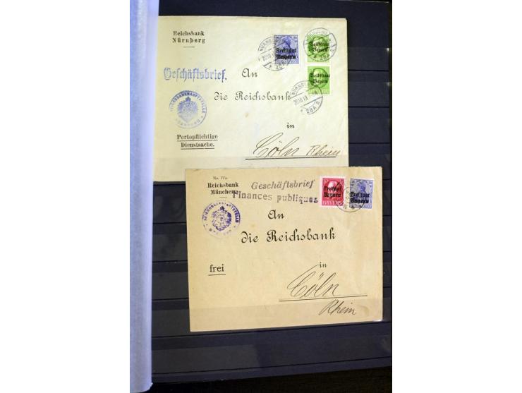 1905/1918, umfangreiche Spezial-Sammlung "Germania Friedens- und Kriegsdrucke" der Wertstufen 2-80 Pfg. inkl. der Aufdruckaus