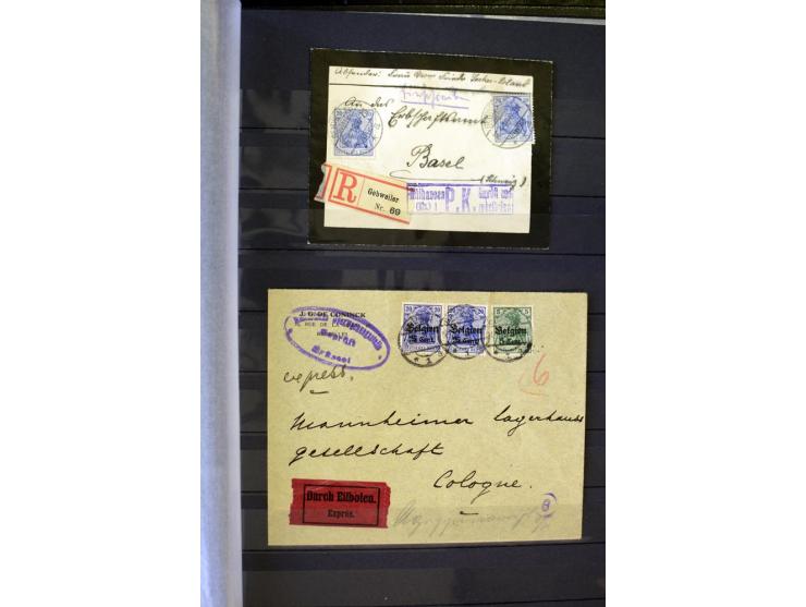 1905/1918, umfangreiche Spezial-Sammlung "Germania Friedens- und Kriegsdrucke" der Wertstufen 2-80 Pfg. inkl. der Aufdruckaus