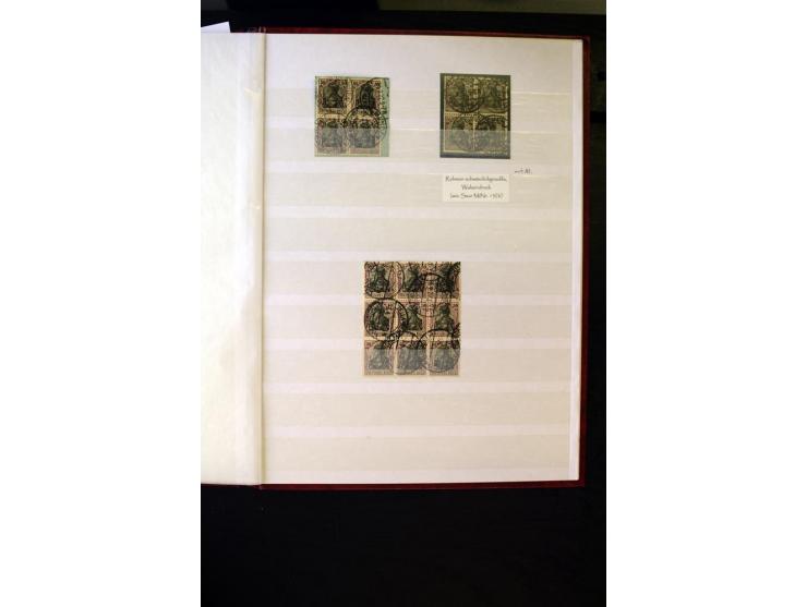 1905/1918, umfangreiche Spezial-Sammlung "Germania Friedens- und Kriegsdrucke" der Wertstufen 2-80 Pfg. inkl. der Aufdruckaus
