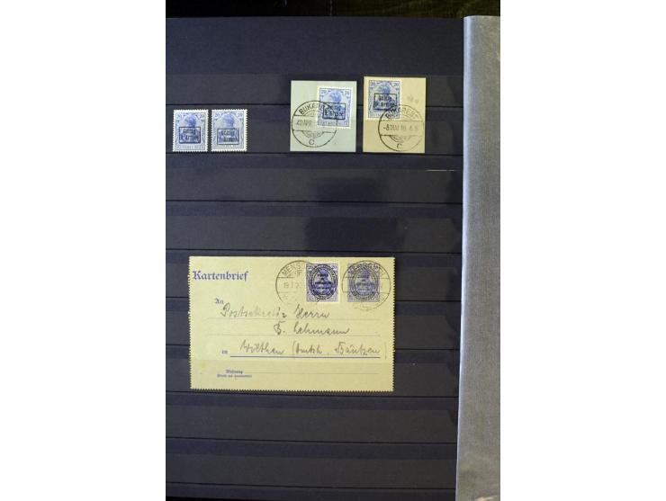 1905/1918, umfangreiche Spezial-Sammlung "Germania Friedens- und Kriegsdrucke" der Wertstufen 2-80 Pfg. inkl. der Aufdruckaus