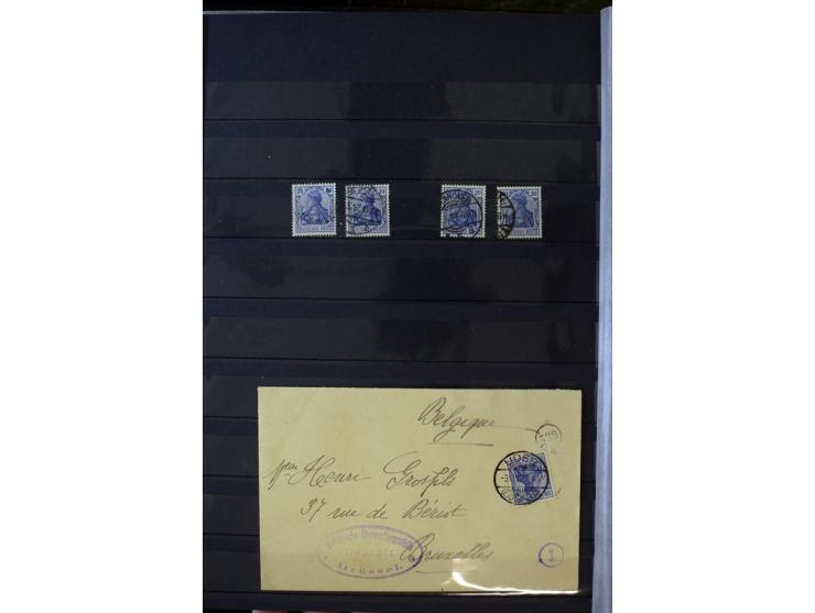 1905/1918, umfangreiche Spezial-Sammlung "Germania Friedens- und Kriegsdrucke" der Wertstufen 2-80 Pfg. inkl. der Aufdruckaus