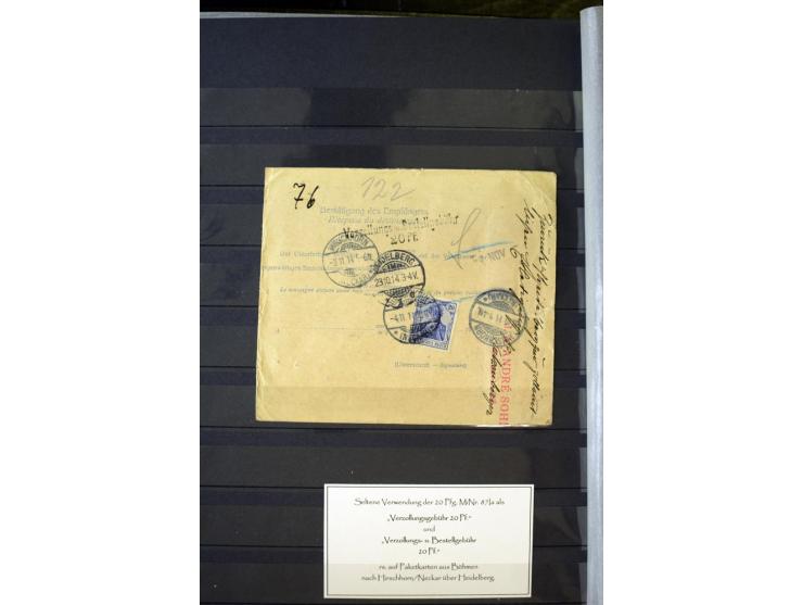 1905/1918, umfangreiche Spezial-Sammlung "Germania Friedens- und Kriegsdrucke" der Wertstufen 2-80 Pfg. inkl. der Aufdruckaus
