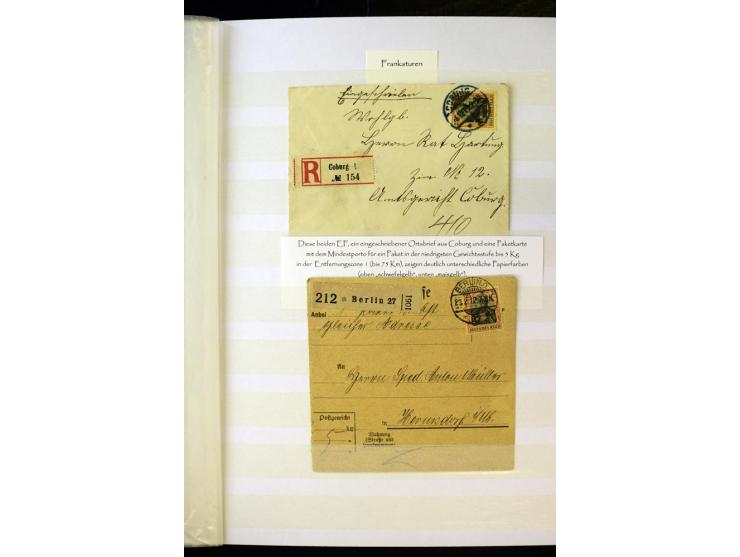 1905/1918, umfangreiche Spezial-Sammlung "Germania Friedens- und Kriegsdrucke" der Wertstufen 2-80 Pfg. inkl. der Aufdruckaus