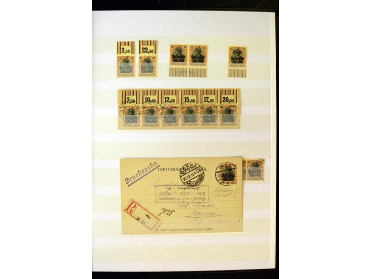 1905/1918, umfangreiche Spezial-Sammlung "Germania Friedens- und Kriegsdrucke" der Wertstufen 2-80 Pfg. inkl. der Aufdruckaus
