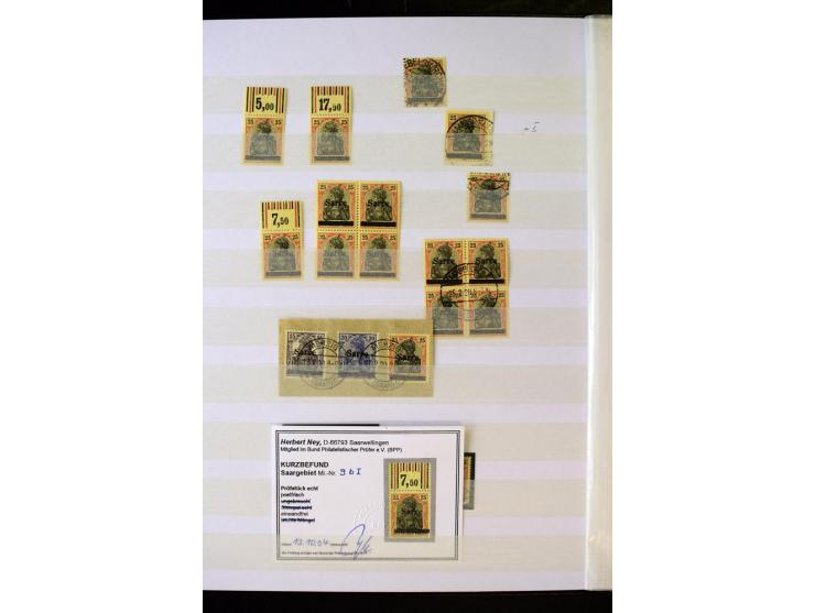 1905/1918, umfangreiche Spezial-Sammlung "Germania Friedens- und Kriegsdrucke" der Wertstufen 2-80 Pfg. inkl. der Aufdruckaus